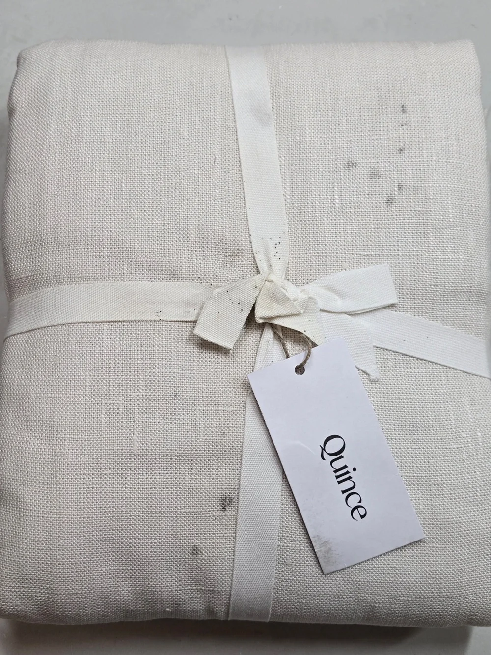 NWT QUINCE Set48x96 Heavyweight sand European Linen Room Darkening Curtains 9879